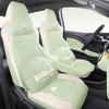 BYD Seagull Cotton & Linen Car Seat Cushions - Full-Coverage, Breathable, Cute Cartoon Design, Perfect for Women, All Seasons.