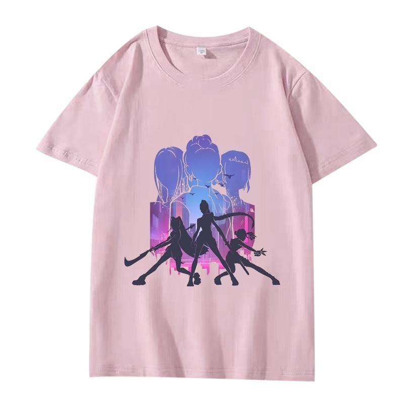 Demon hunter Girls T Shirt men women Oversized 100% Cotton Anime streetwear short sleeve Summer print Unisextops