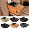 Car Armrest Storage Box, Car Center Console Organizer, Armrest Heightening Cushion with Cup Holder Armrest Storage Organizer Box
