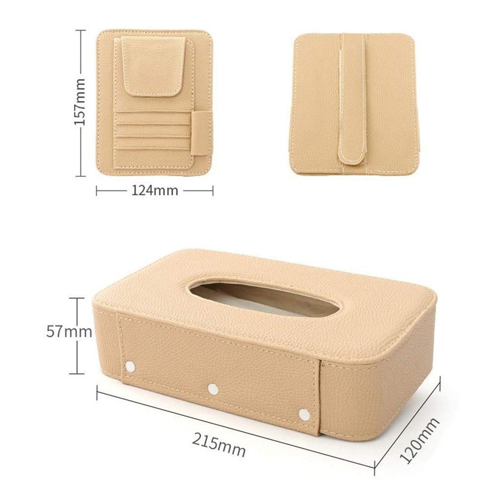 Car Tissue Sun Visor Tissue Case Card Car Eyeglass Sunglasses Easy and Set Box, Storage, + Holder, Holder, Storage, Clip-on, Convenient, Leather,