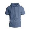 Men's Linen Short Sleeve T-Shirt Beach Casual Hooded Shirt Pure Color Shirt Comfortable Lightweight Breathable Summer Top