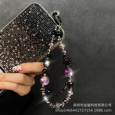 Robuste Handykette Hochwertige Kristallperlen Vintage Handystrap Kreativer Laser Auto Schlüsselanhänger Hängekette für Damen