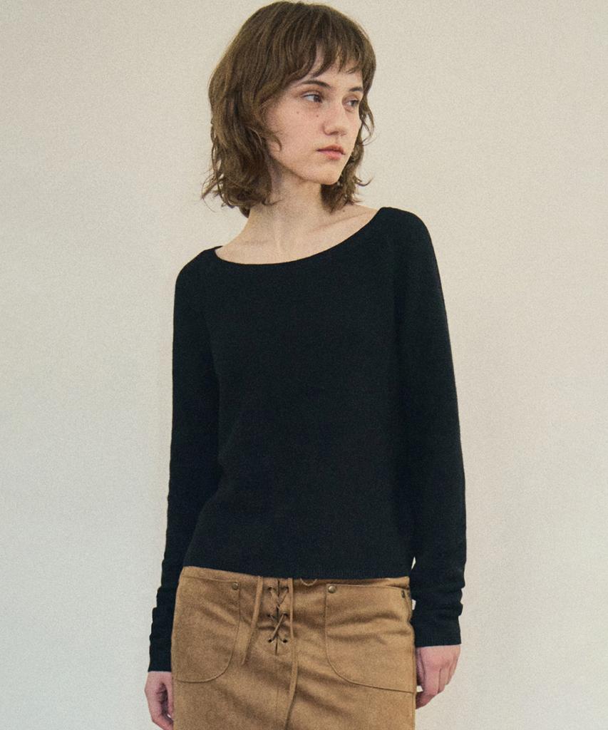 Aueonoseuteljia Boatneck Raglan Knit_Black(Oc25-Kn04)
