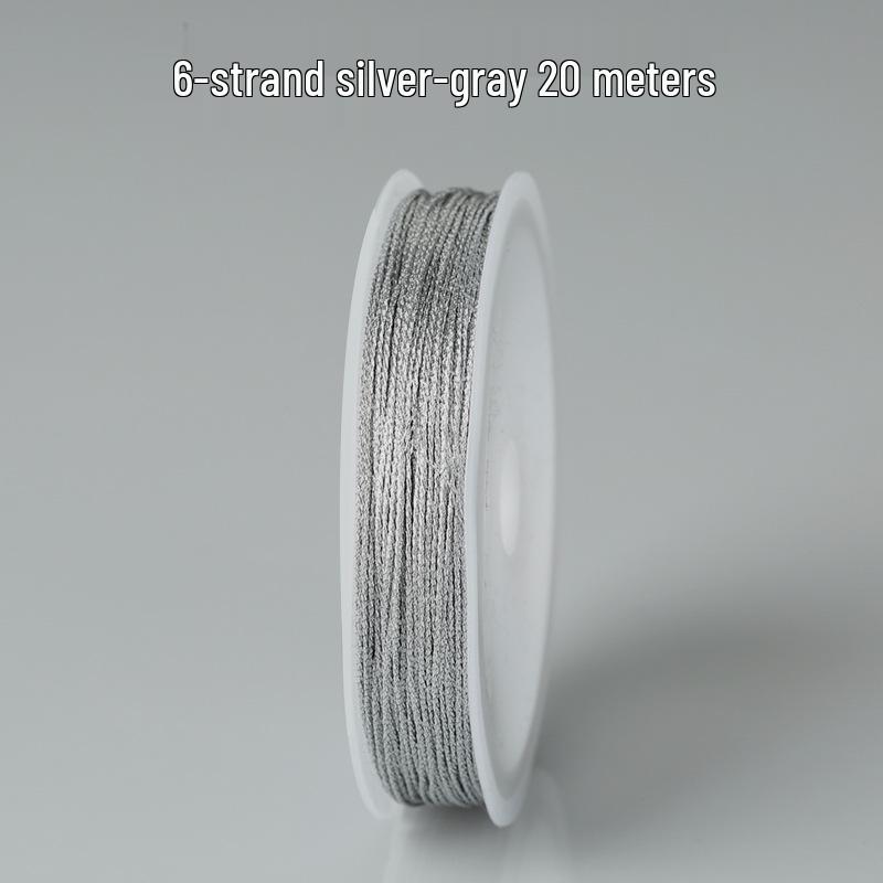 Gold & Silver Colored Thread for DIY Bracelet Weaving - Chinese Knot, Gold Silk & Winding Thread, Small Roll