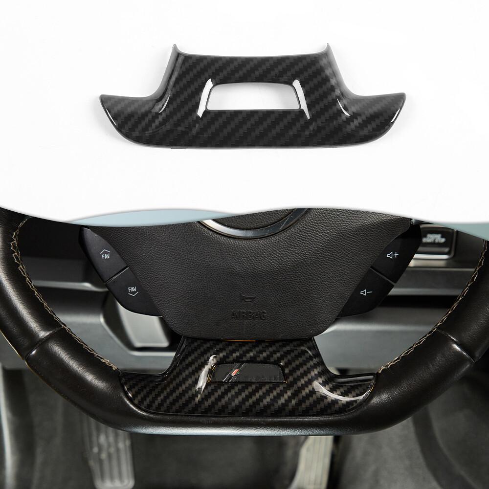 Car Steering Wheel Lower Trim Cover with Hole Fits Chevy Camaro 16+ Carbon Fiber