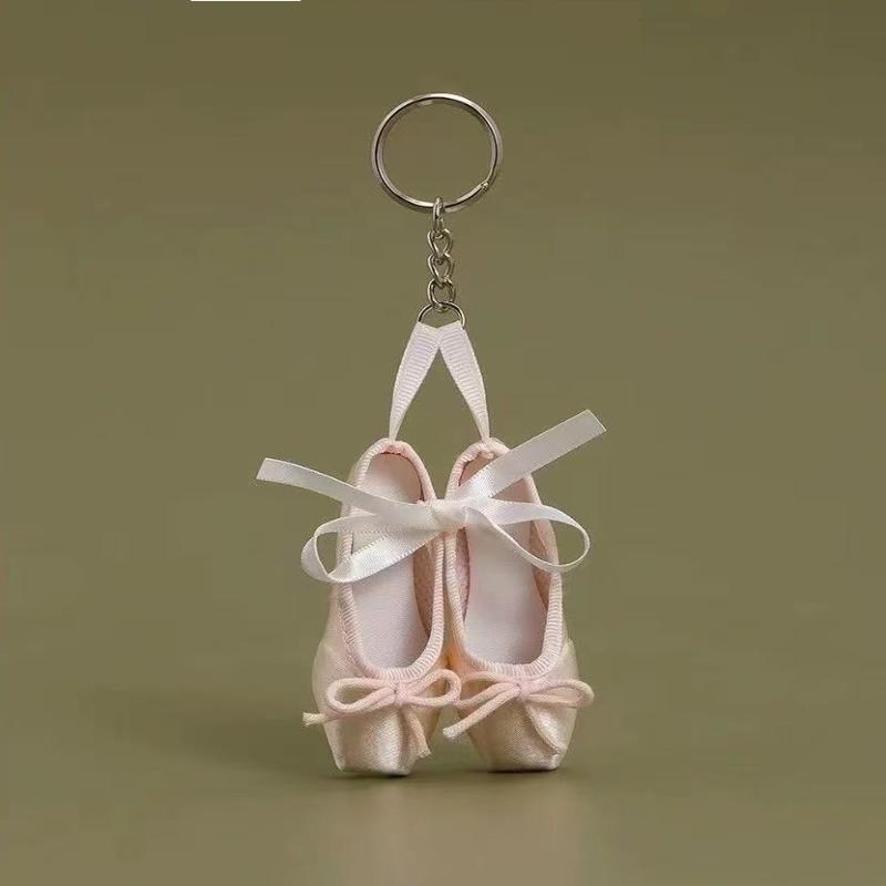 Vibrant Color Mini Satin Ballet Shoes Keychain Delicate Ribbon Bows Fashion Backpack Pendant for Dance Enthusiasts Holiday Gift