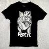 A1 King Features Syndicate Popeye Cartoon Retro Shirt Adult Medium Black Mens