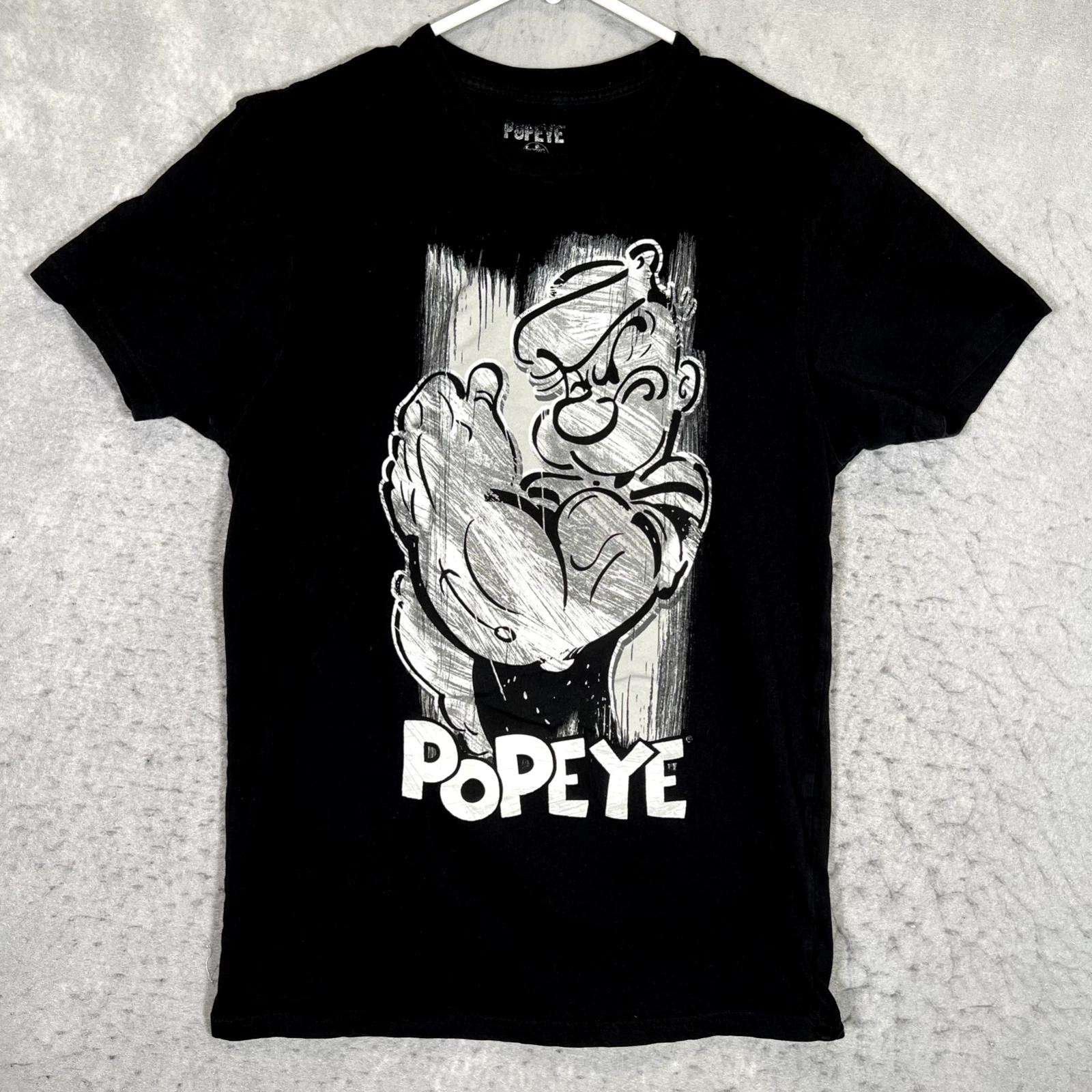 

A1 King Features Syndicate Popeye Cartoon Retro Shirt Adult Medium Black Mens 4XL