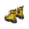 Dr. Martens Heaven MJ X  Audrick Top Grain Leather Daisy Print 8-Hole Short Martin Boots Women boots Black Yellow 27513032