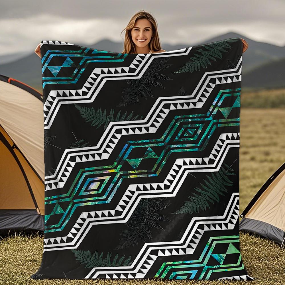 

Shell art turquoise pattern Blanket for Sofa Bed Travel Camping Living Room Office Conditioning Blanket for All Seasons Gifts 75x100cm