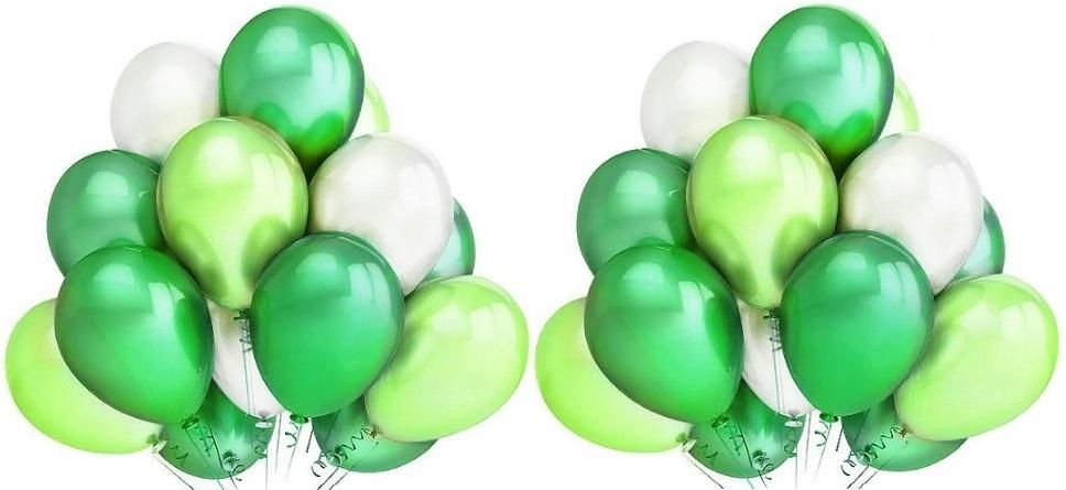 Balloon Set White Green 30 Pcs
