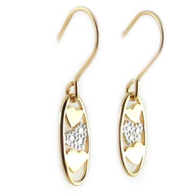 [L1765] - Brincos Banhados a Ouro 'Love' 2 tons