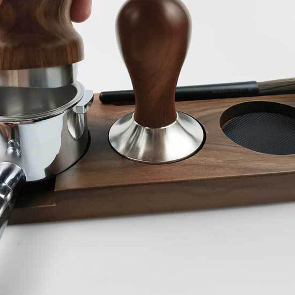 Wooden Tamping Station Holder Anti-Slip Base Espresso Tamper Mat Stand  Kitchen