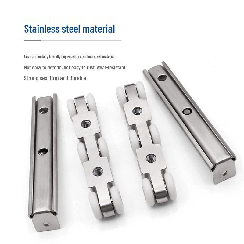 Sliding Door Silent 8-Wheel Stainless Steel Roller with Nylon Bearings for Furniture