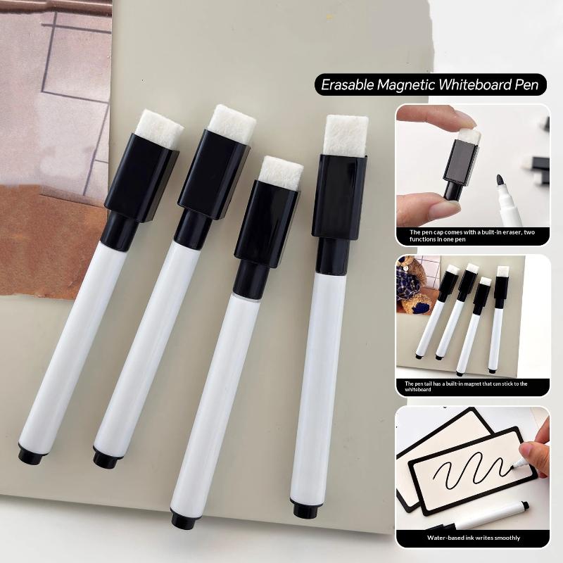 5/10Pcs Whiteboard Marker Pen with Eraser Low Odor Smooth Writing for Teacher Student School Office Supplies