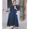 French Chic Temperament Loose and Thin Dress Women's Summer New Japanese Lazy Skirt Blue