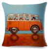 Colorful Cartoon Driving Dog Cushion Cover Decor Lovely Pet Animal Pillowcase Polyester Pillow Case for Sofa Home Car xcm