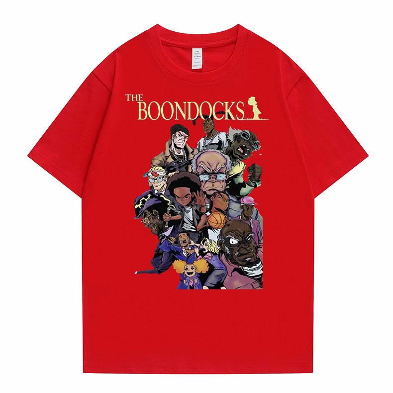 The Boondocks Huey and Riley Printed Tshirt Unisex Women Anime Cartoon Fashion Tshirt Funny Unisex T Shirts Male Hip Hop Streetwear S