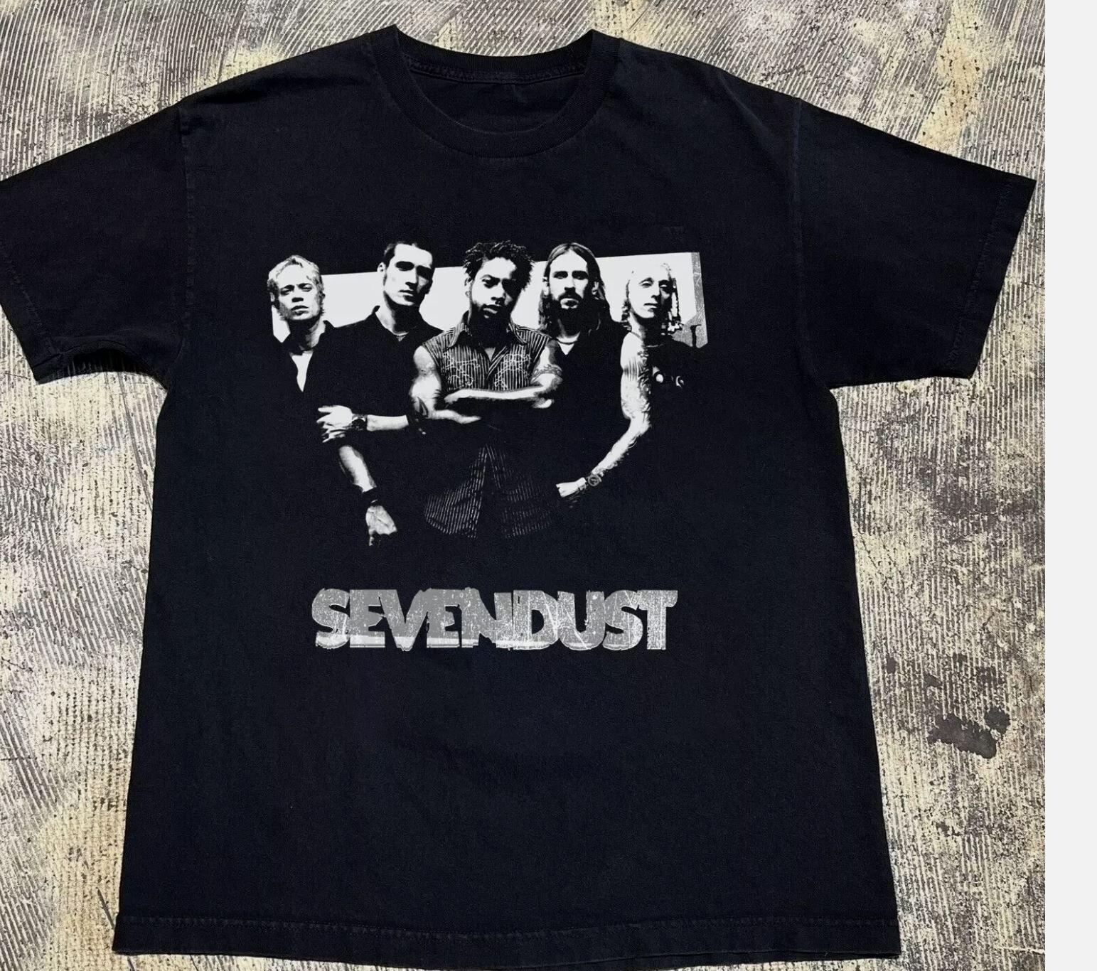 NEW Seasons — Черная футболка с коротким рукавом Sevendust, все размеры S