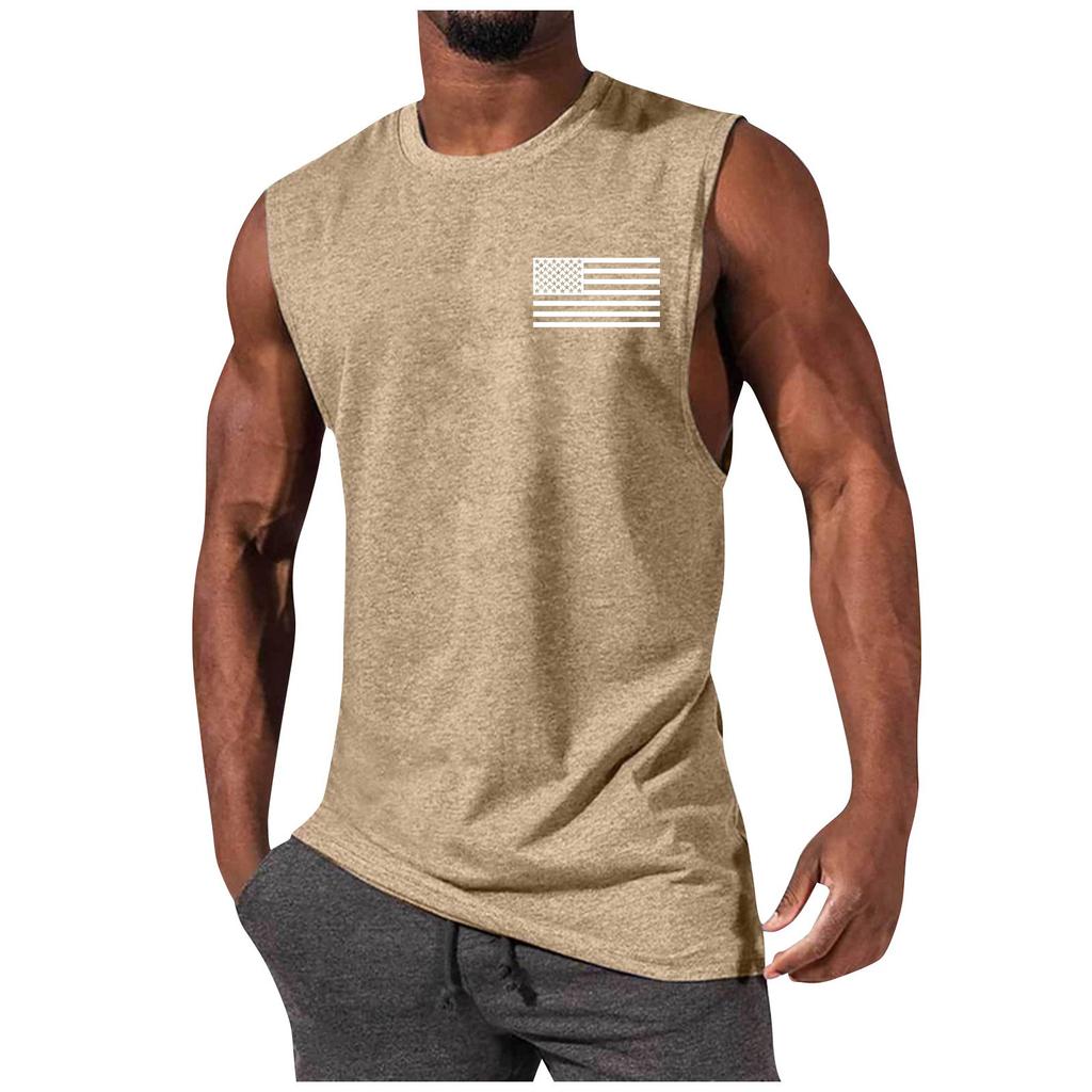 Men's Summer Fashion Casual Sleeveless Vest Tops Men's Summer Printed Sleeveless Vest