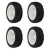4PCS RC Car Wheels Pentagram Designed Rubber Plastic RC Car Tires Set for 1/16 Car Models Replacement Black