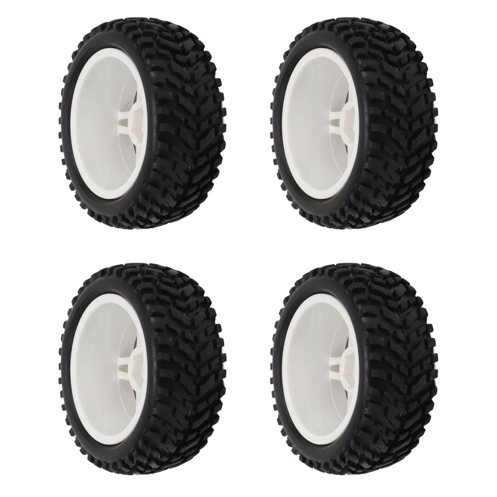 4PCS RC Car Wheels Pentagram Designed Rubber Plastic RC Car Tires Set for 1/16 Car Models Replacement Black