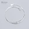 Modian 2 Color Silver Bracelet for Women Fashion Geometric Double Layer Link Chain 925 Sterling Silver Korea Style Fine Jewelry