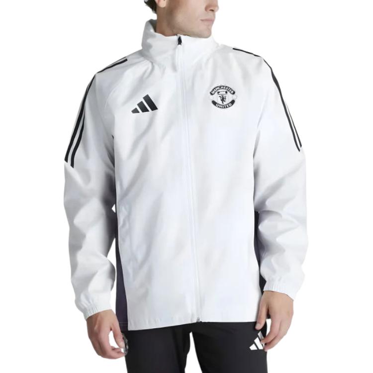 Adidas Manchester United 2025-2026 Season Training Comfortable Breathable Waterproof Hooded Jacket Unisex jackets JP3096 L
