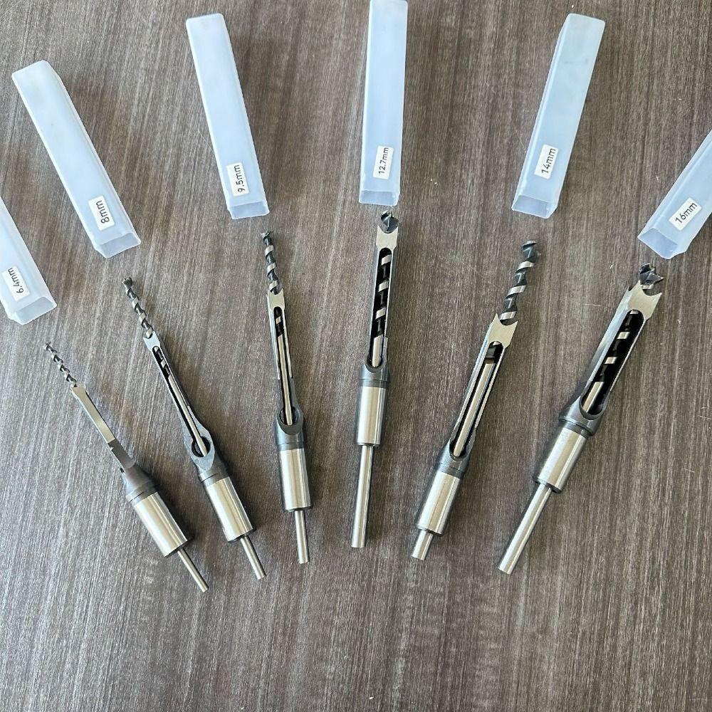 Portable Square Hole Drill Bit 6.4/8/11/12.7/14mm Adapter DIY Square Hole Drill Bit Adapter Mortising Chisel Drill