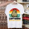Capybara Printing Street Style Casual Short Sleeve Men Cute Animal Cartoon T Shirt Loose O-neck Tshirt Male T-shirt