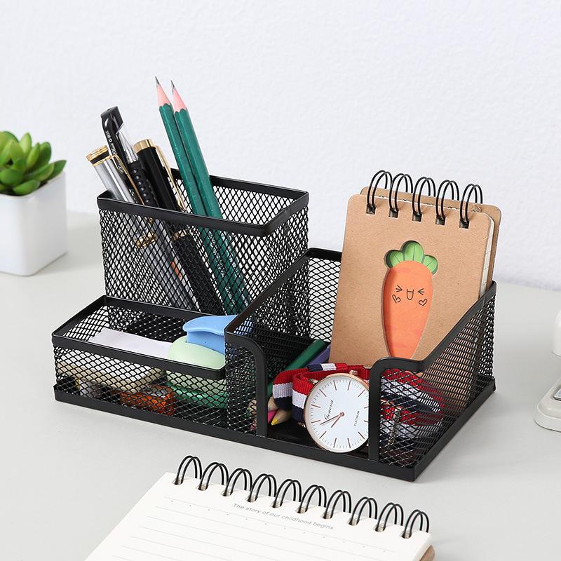 Multifunctional Pen Holder Creative Metal Iron Art Storage Pen Holder Student Stationery Desktop Office Storage Box