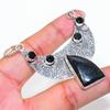 Natural Black Onyx, Spinel 925 Sterling Silver Jewelry Pendant 2.36" ZS-204
