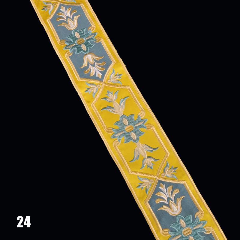 1Meter Vintage Totem Embroidered Jacquard Ribbon Braid Trim Woven Lace Fabric Diy Cushion Curtain Garment Hanfu Belt Accessory