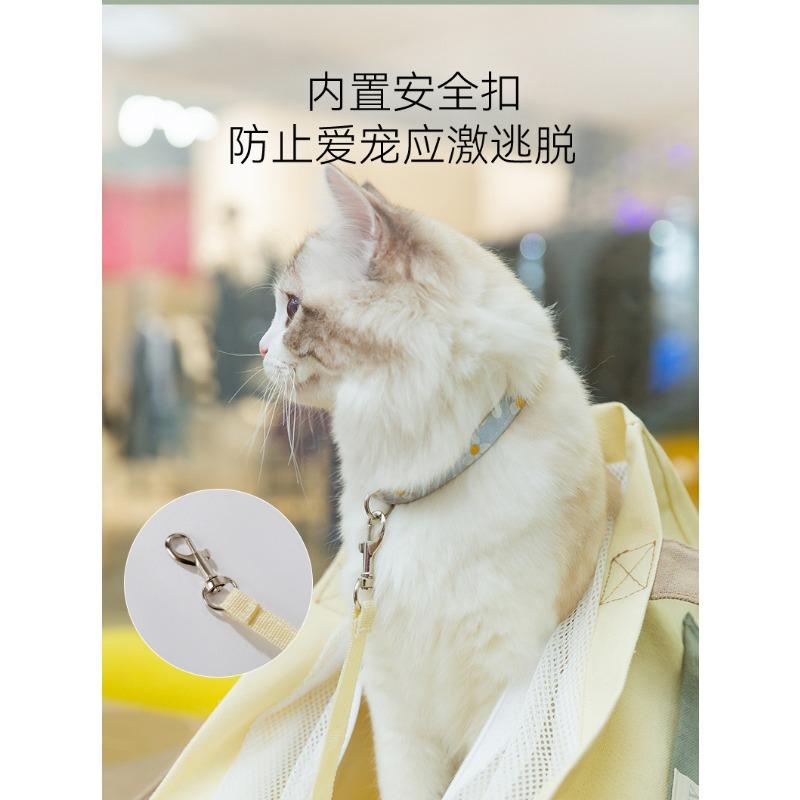 Large Capacity Breathable Canvas Portable Shoulder Pet Carrier Bag For Small Cats And Dogs Outdoor Use