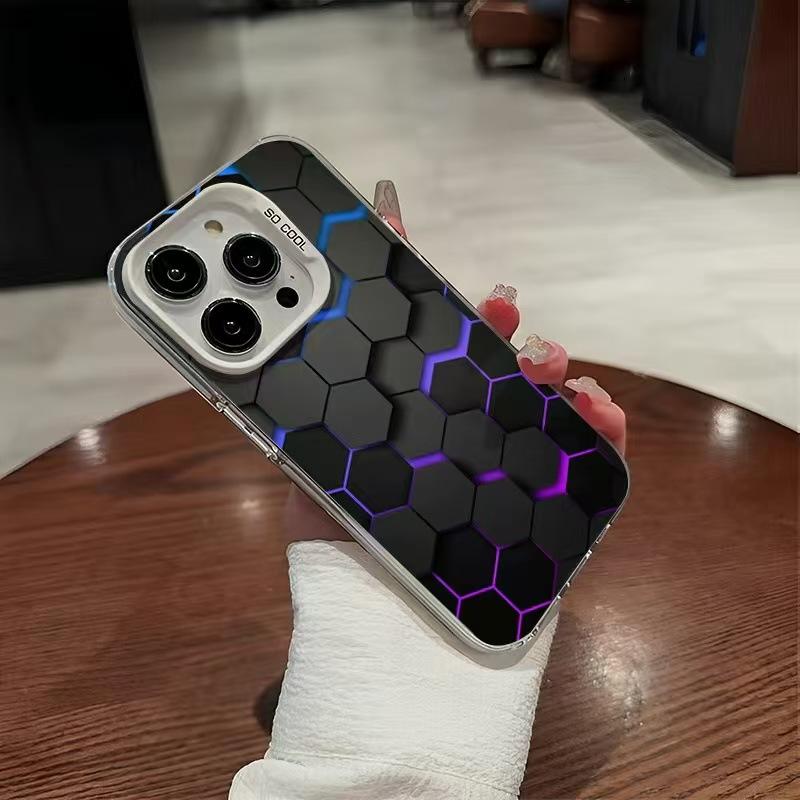 The new honeycomb square is suitable for Apple 16 simple 15plus matte iPhone17 trend 13 advanced 14 anti-drop