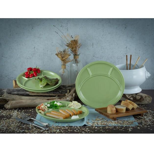 Набор тарелок для фондю CreaTable, 4 штуки, зеленые (22985)