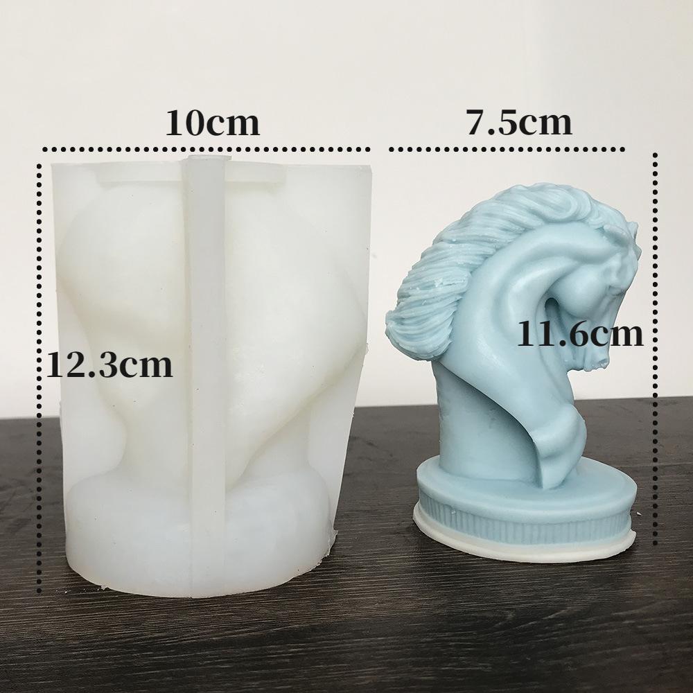 

New War Horse Head Sculpture Silicone Mold 3D Horse Head Candle Plaster Art Resin Making DIY Soap Baking Supplies Home Decor