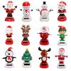 2024 Christmas Cute Car Ornament Solar Dancing Christmas Tree Snowman Santa Claus Elk Automatic Swing Car Interior Decoration