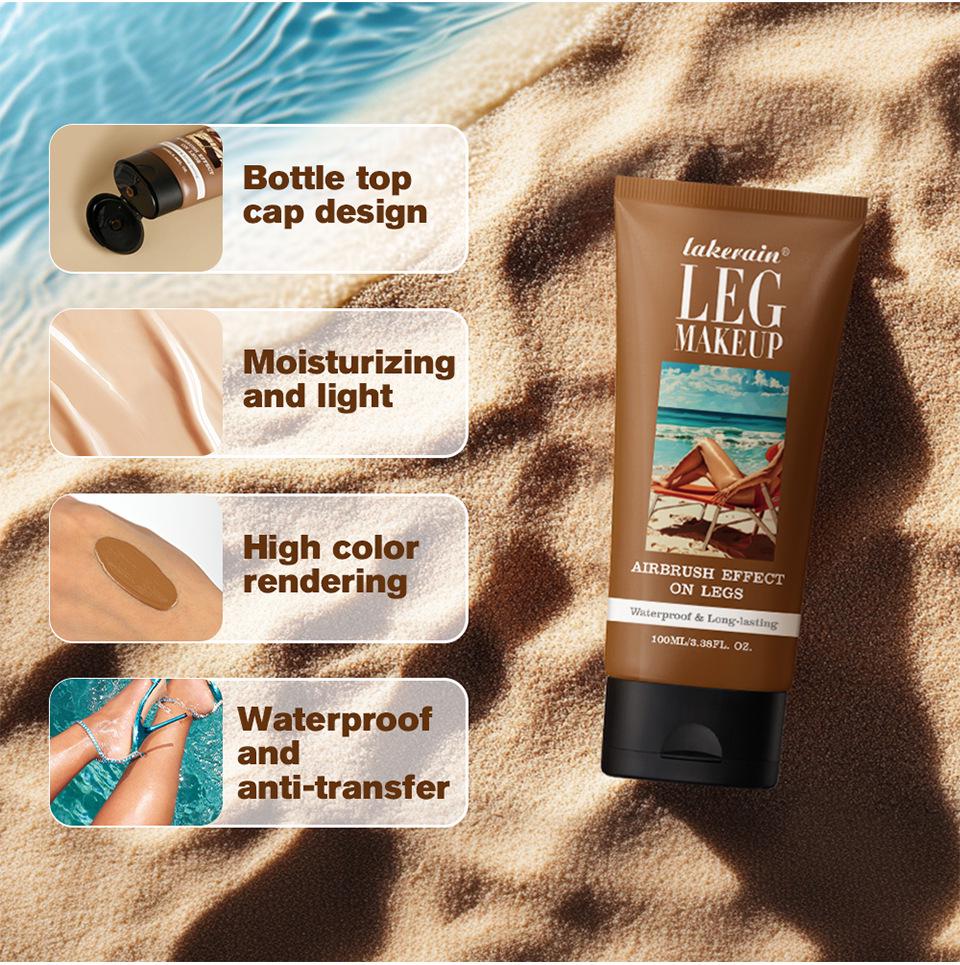 Lakerain 100 ml Långvarig Mörkbrun Benmakeup & Concealer Solbränningslotion