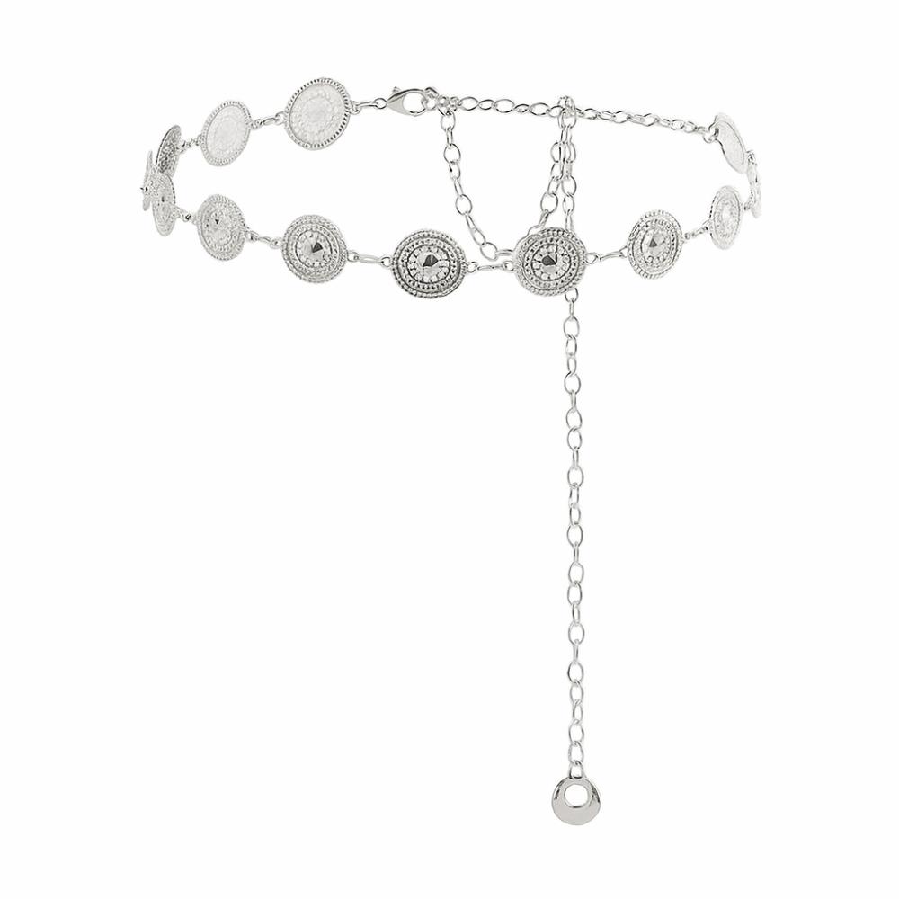Retro Women's Waist Chain Hollow Out Design Adjustable Waist-Fitted Chain Bohemia Style High-End Feel Metal Chain Belt
