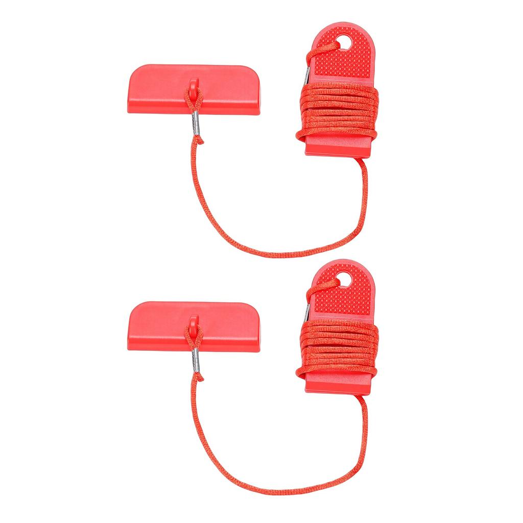 2 Stück Laufband-Magnet-Sicherheitsschlüssel Not-Aus Universeller Laufband-Magnetschalter D-förmig mit Clip-Lanyard