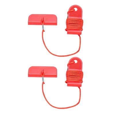2 Stück Laufband-Magnet-Sicherheitsschlüssel Not-Aus Universeller Laufband-Magnetschalter D-förmig mit Clip-Lanyard