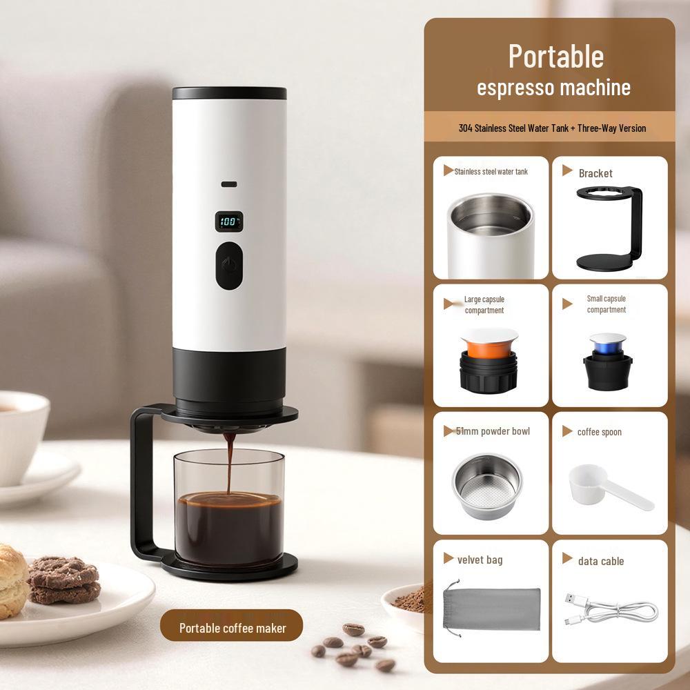 Portable Electric Espresso & Americano Coffee Maker with Heating Pump