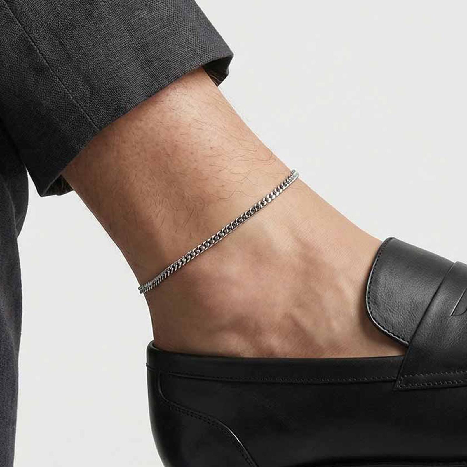 Waterproof Stainless Steel Anklet for Men Women,Casual Silver Gold Color Ankles Chain Bracelet Figaro Chain Cuban Chain Anklet