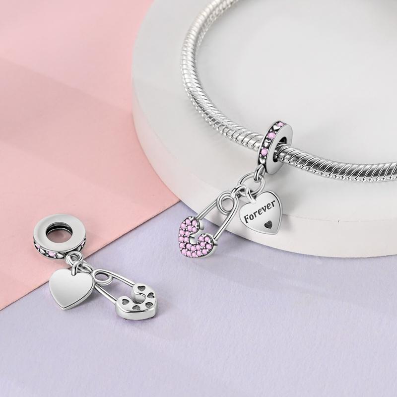 Past op Originele Armbanden Koperen Charms Kralen Diy Zirkonia Uil Hart Blauwe Olifant Beschermer Oog Verjaardag Sieraden Cadeaus