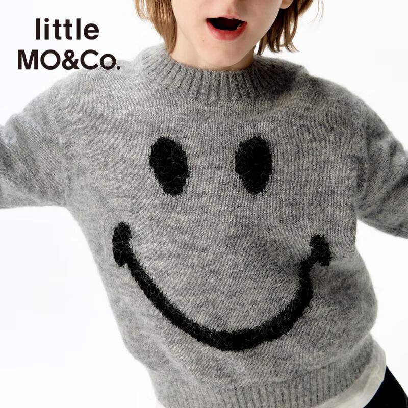 little MO&Co. Kids Mohair Blend Smiley Face Pullover Sweater