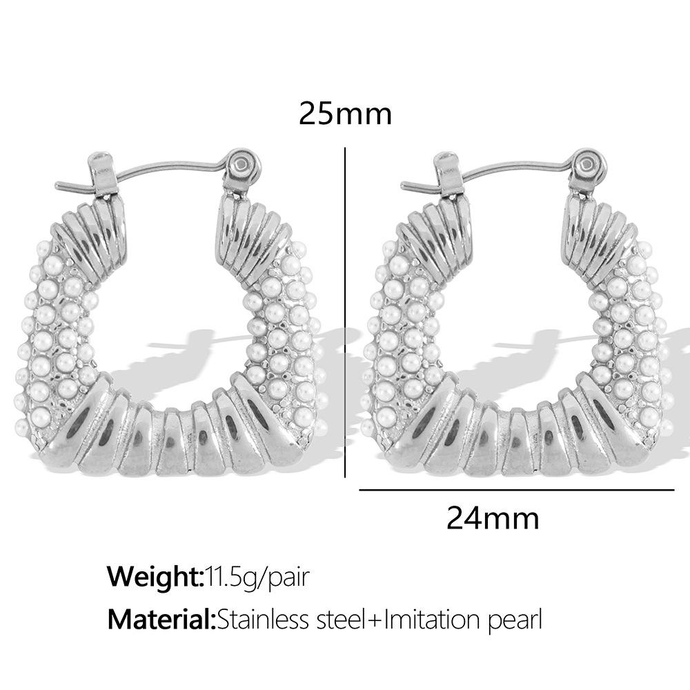 Light Luxury Personality Fashion Design High Sense Earrings Gold Plated Titanium Steel Geometric Zircon Inlaid Earrings