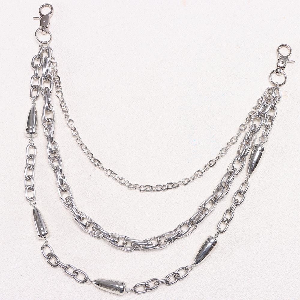 Bullet Head Multi-layer Metal Pant Chain - Hip Hop Fashion Accessory