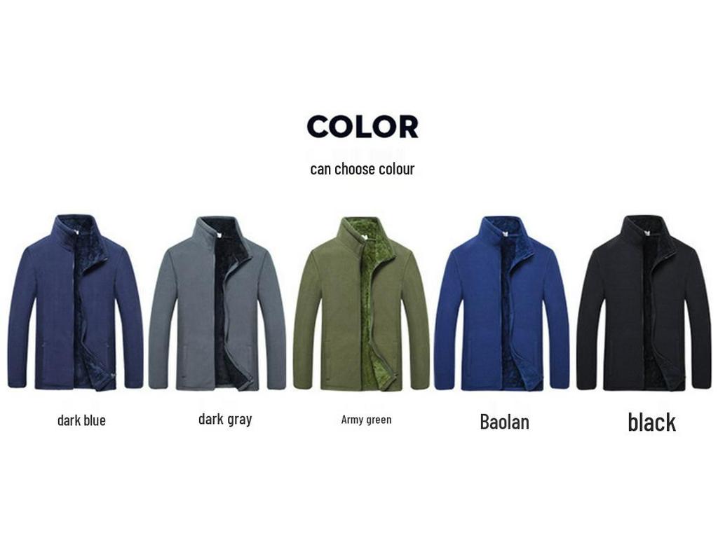 Men's Thickened Double-Sided Fleece Windbreaker Jacket - Warm, Loose, Plus Size for Outdoor Autumn/Winter Wear