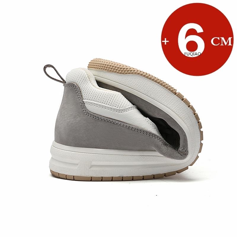 Men Summer Casual Elevator Shoes 6cm Hidden Height Increaser Hollow Out Breathable Mesh Pigskin All-Match Daily Lift Sneakers
